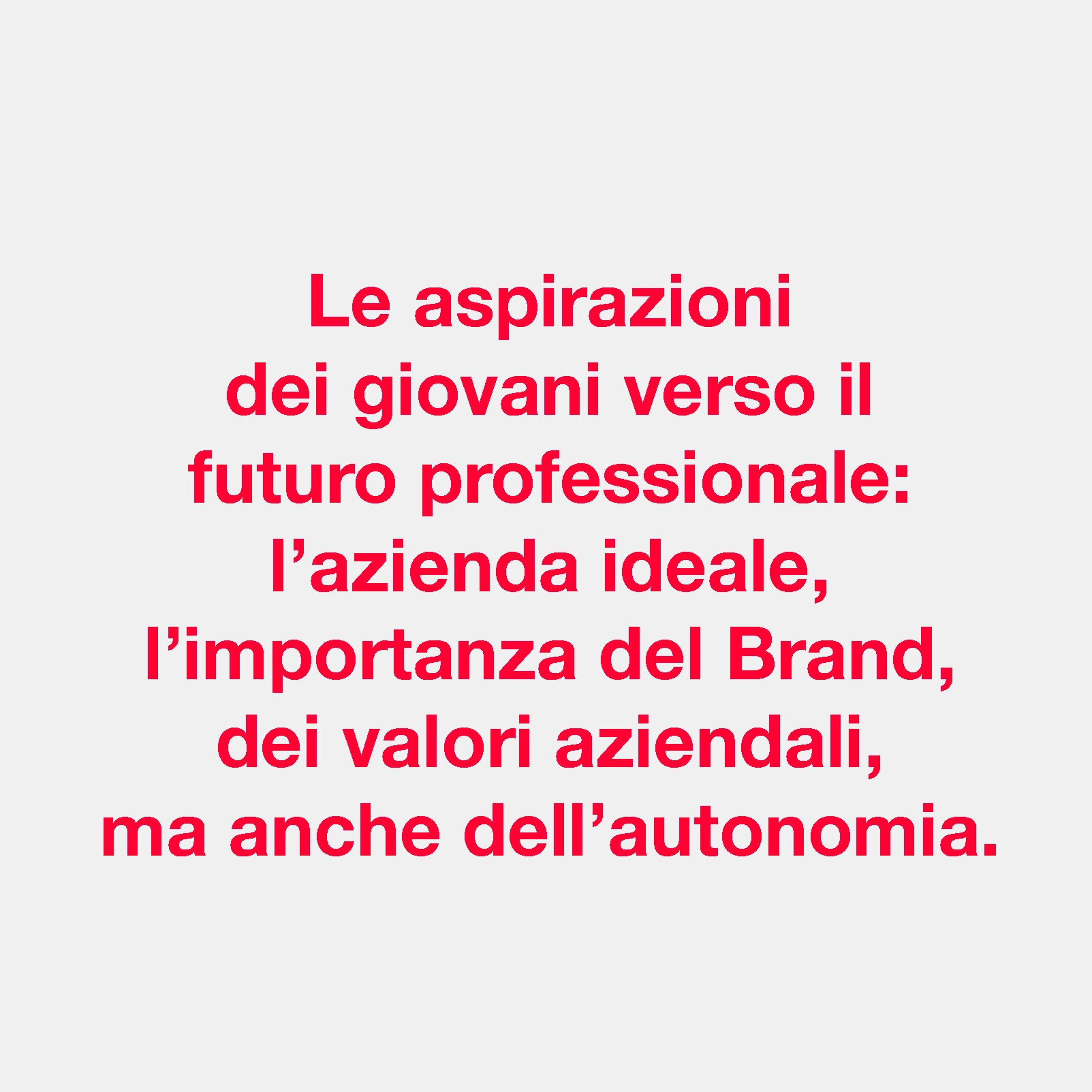 Le aspirazioni dei giovani verso il futuro professionale: l'azienda ideale, l'importanza del Brand, dei valori aziendali, ma anche dell'autonomia
